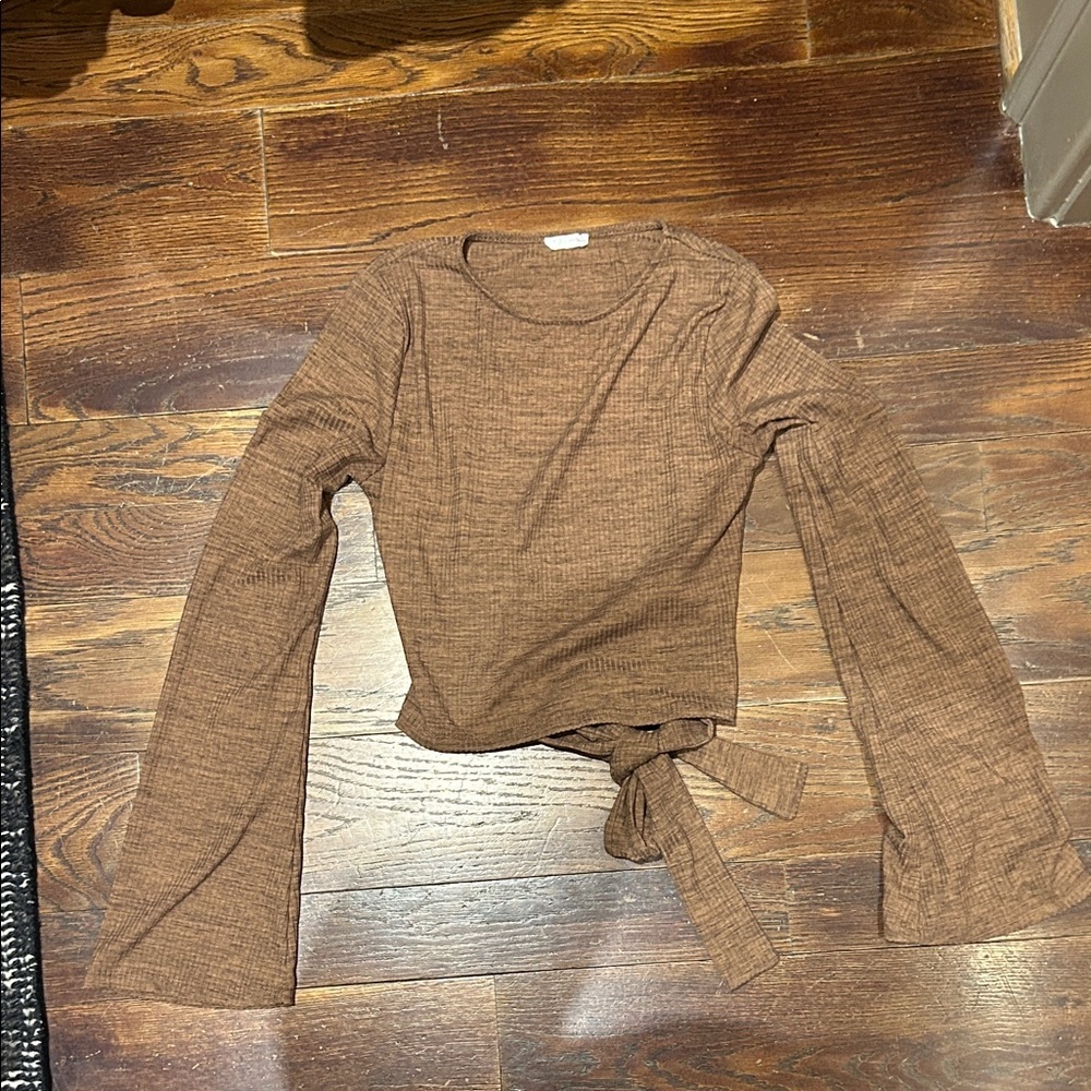 Cotton On Tie-Back Brown Top